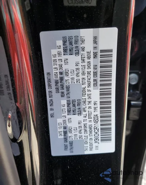 2024 Mazda Cx-90 Premium z USA, uszkodzony, nr VIN JM3KKDHC2R1146004